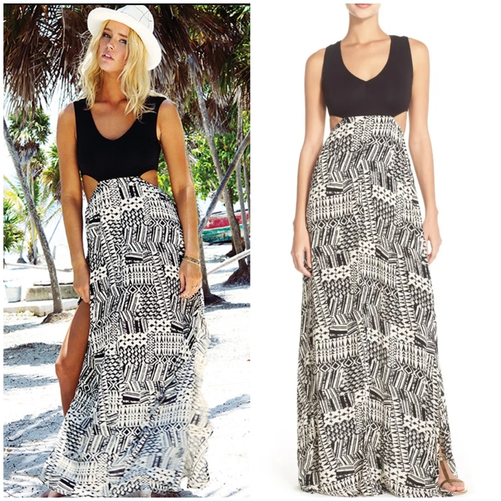 NWT L*SPACE "Ivory Coast" Cut Out Maxi Dress